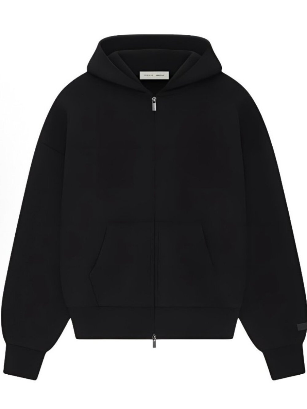 Black Essentials Zip Up Hoodie